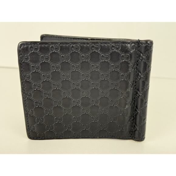 Gucci Guccissima Black Leather Money Clip Card Holder - Picture 4 of 7